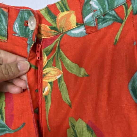 Lauren Ralph Lauren Women’s Multicolor Linen Hawaiian Floral Shorts Size 4 - Picture 3 of 10